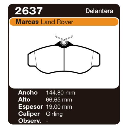 PASTILLAS DE FRENO LAND ROVER DISCOVERY II SUV 98-04 RANGE