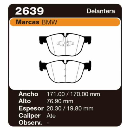 PASTILLAS DE FRENO BMW X5 3.0- 4.8 4WD 07/ X6 3.0- 4.4 4WD