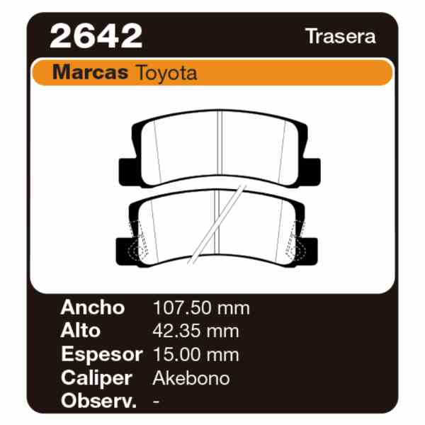 PASTILLAS DE FRENO TOYOTA CAMRY -CELICA- COROLLA 90/94