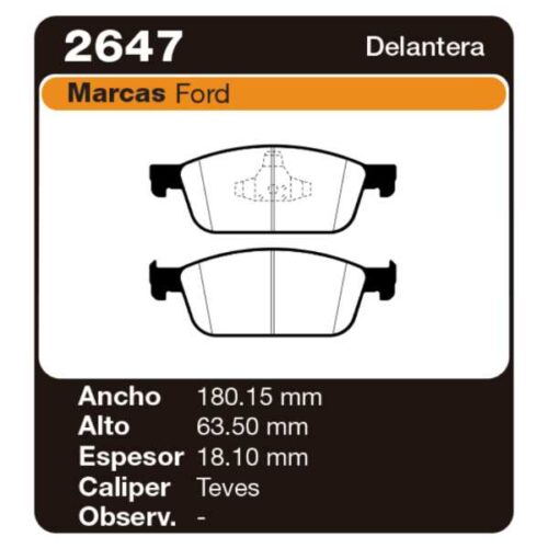 PASTILLAS DE FRENO FORD FOCUS III 2.0 ST 11/ KUGA 4WD
