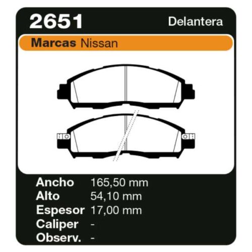 PASTILLAS DE FRENO RENAULT ALASKAN // FRONTIER II 2.4 - 4.0