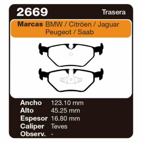 PASTILLAS DE FRENO BMW SERIE 3 316-318-320-323-325 82/94