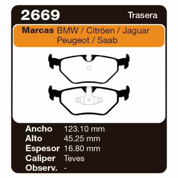 PASTILLAS DE FRENO BMW SERIE 3 316-318-320-323-325 82/94