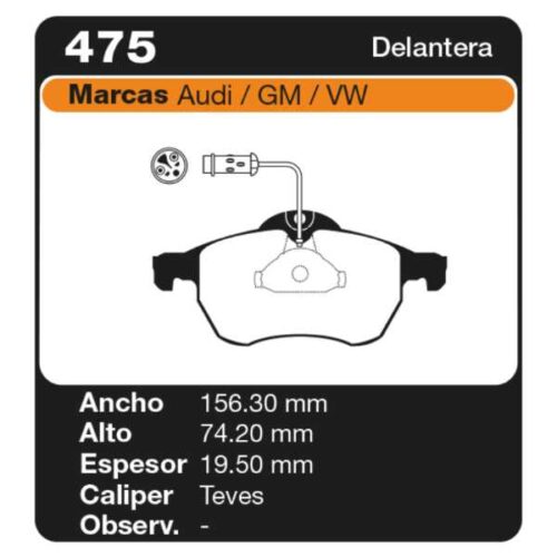 PASTILLAS DE FRENO AUDI A6 - A8 - S6 - S8 QUATTRO 99/