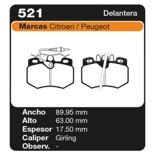 PASTILLAS DE FRENO CITROEN ZX (N2) (03/91-06/97)