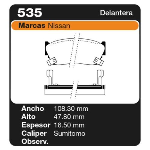 PASTILLAS DE FRENO NISSAN SENTRA (01/82-12/95)