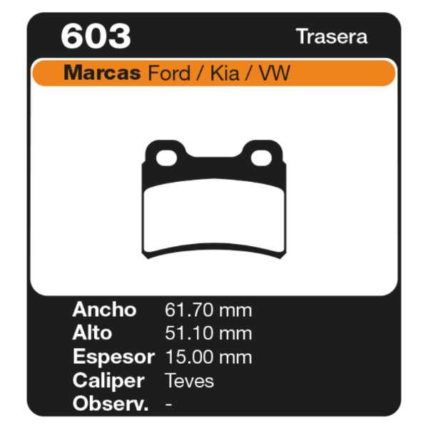 PASTILLAS DE FRENO VOLKSWAGEN POINTER 95/97 - POINTER GTI