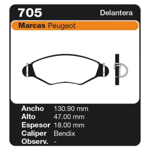 PASTILLAS DE FRENO PEUGEOT 206 1.0 01/- 206 1.4 05/ - 206