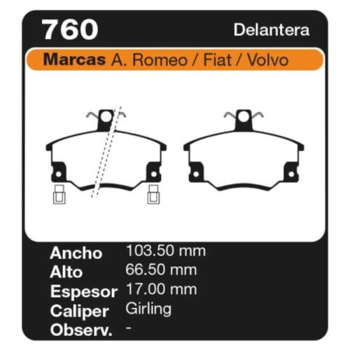 PASTILLAS DE FRENO ALFA ROMEO 33 90/94
