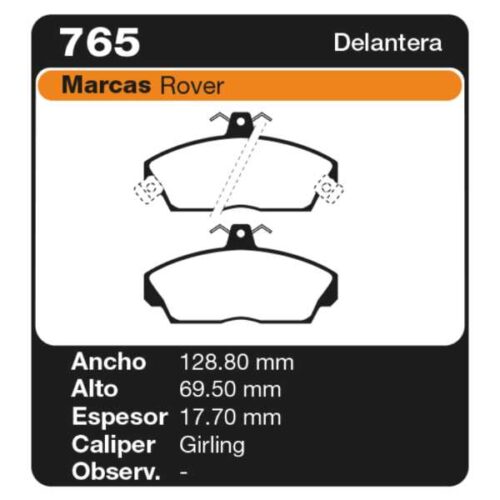 PASTILLAS DE FRENO LAND ROVER 216 (TODOS) - 820SI -