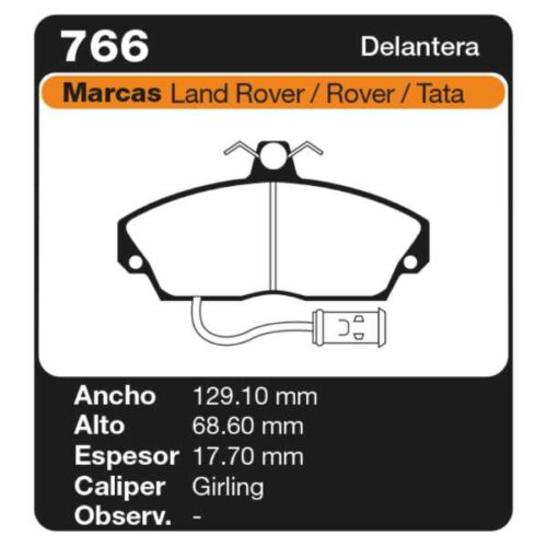 PASTILLAS DE FRENO LAND ROVER 816I (TODOS) 90/94