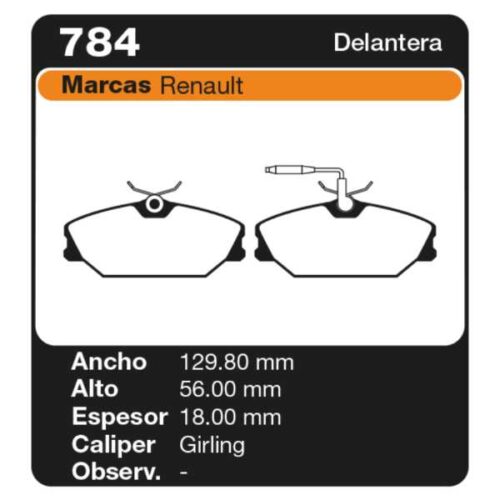 PASTILLAS DE FRENO RENAULT MEGANE I SEDAN (BA)(01/96-11/02)
