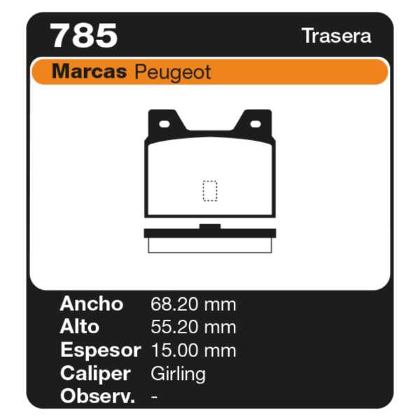 PASTILLAS DE FRENO PEUGEOT 505 INJECTION