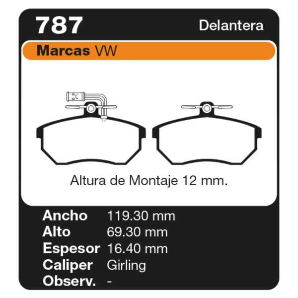 PASTILLAS DE FRENO VOLKSWAGEN GOLF 1.8 GT - 1.9TD 91/