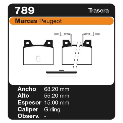 PASTILLAS DE FRENO PEUGEOT 505 BERLINA/BREAK (551A)(551D)