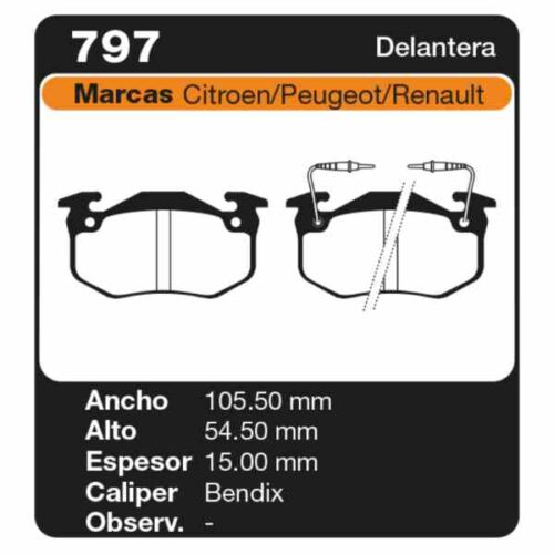 PASTILLAS DE FRENO RENAULT R-19 88/