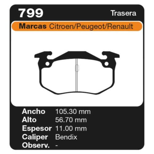 PASTILLAS DE FRENO RENAULT CLIO 93/94
