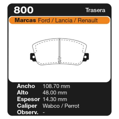 PASTILLAS DE FRENO RENAULT FUEGO 89/