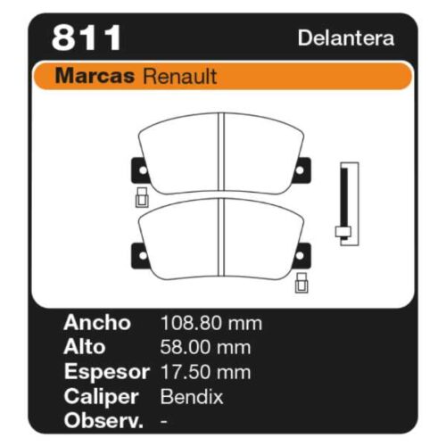 PASTILLAS DE FRENO RENAULT TRAFIC BUS 1.4 80-82