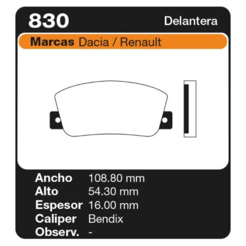 PASTILLAS DE FRENO RENAULT R-12 BREAK 73/80