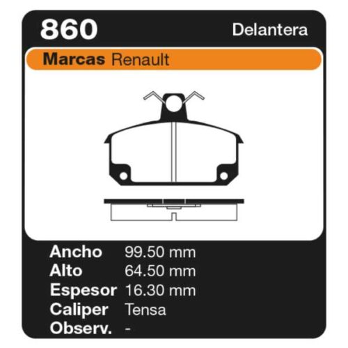PASTILLAS DE FRENO RENAULT R-18 BERLINA/VARIABLE