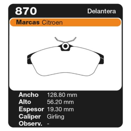 PASTILLAS DE FRENO CITROEN C3 PLURIEL (HB_)(05/03-)