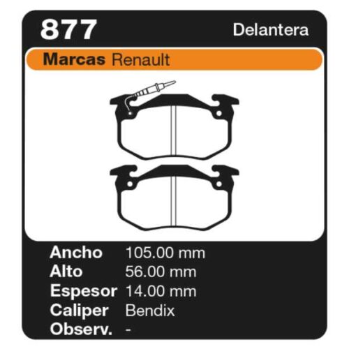 PASTILLAS DE FRENO RENAULT EXPRESS 94/96