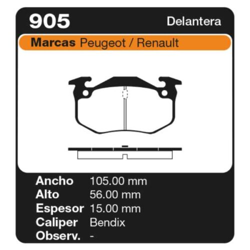 PASTILLAS DE FRENO RENAULT R-19 II