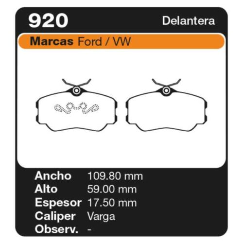 PASTILLAS DE FRENO FORD GALAXY 93/95
