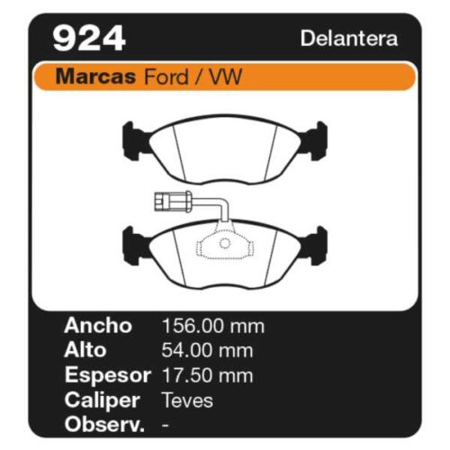 PASTILLAS DE FRENO FORD GALAXY 2.3I 93/95