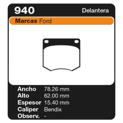 PASTILLAS DE FRENO VOLKSWAGEN SAVEIRO 10/