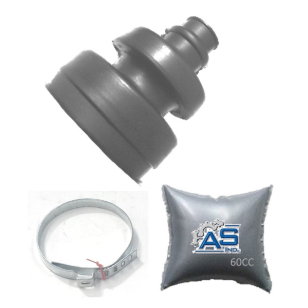 FUELLE DE SEMIEJE LADO CAJA KIT CON ABRAZADERAS METALICAS Y
