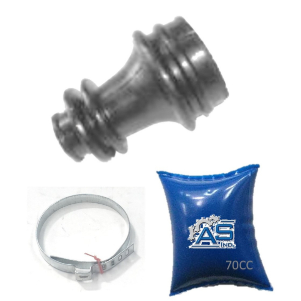 FUELLE DE SEMIEJE LADO CAJA KIT CON ABRAZADERAS METALICAS Y