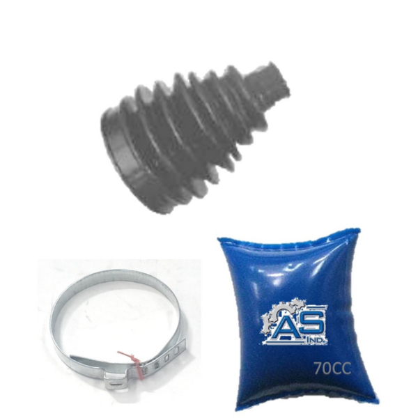 FUELLE DE SEMIEJE LADO CAJA KIT CON ABRAZADERAS METALICAS Y