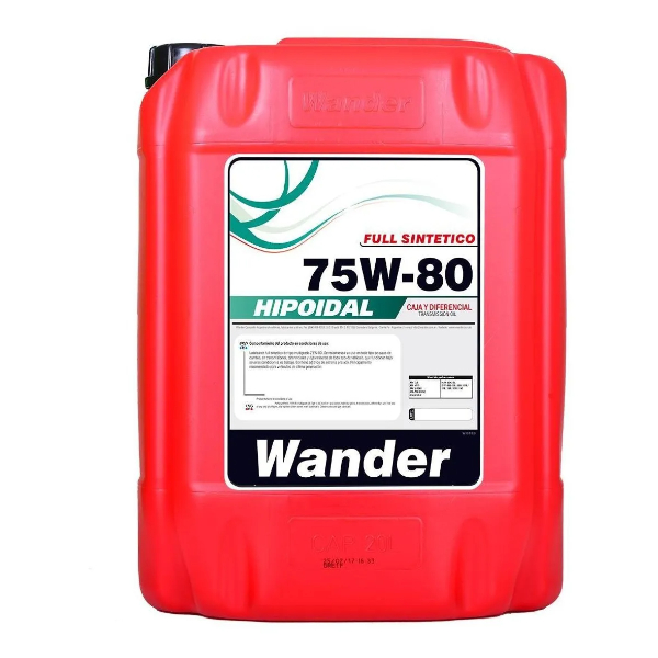 ACEITE TRANSMISION SINTETICO HIPOIDAL T 75W80 API GL5 20L